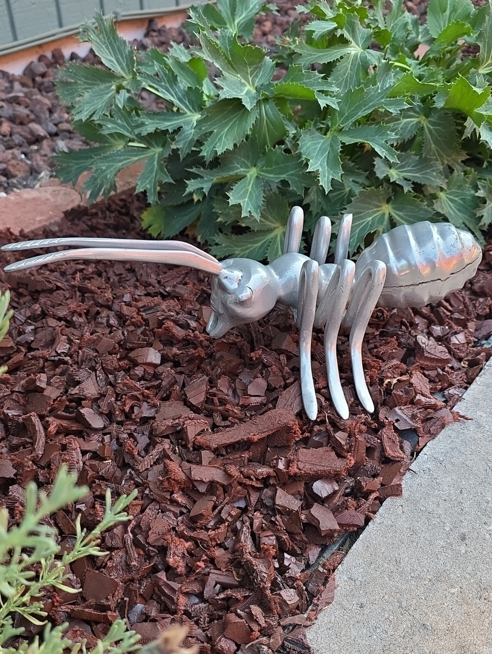 Vintage Polished Aluminum Ant Sculpture - Nima Oberoi Lunares San Francisco